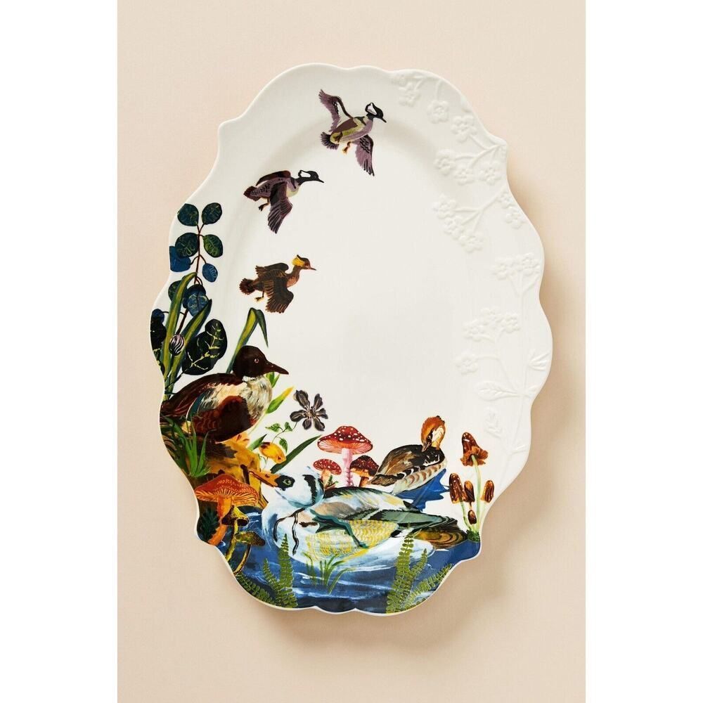 Anthropologie Nathalie Lete Marais Handpainted Stoneware Platter